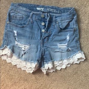 High rise jean shorts